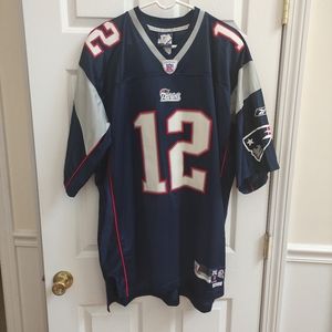 New England Patriots Tom Brady Reebok Jersey stitched #12 men's 2XL length +2